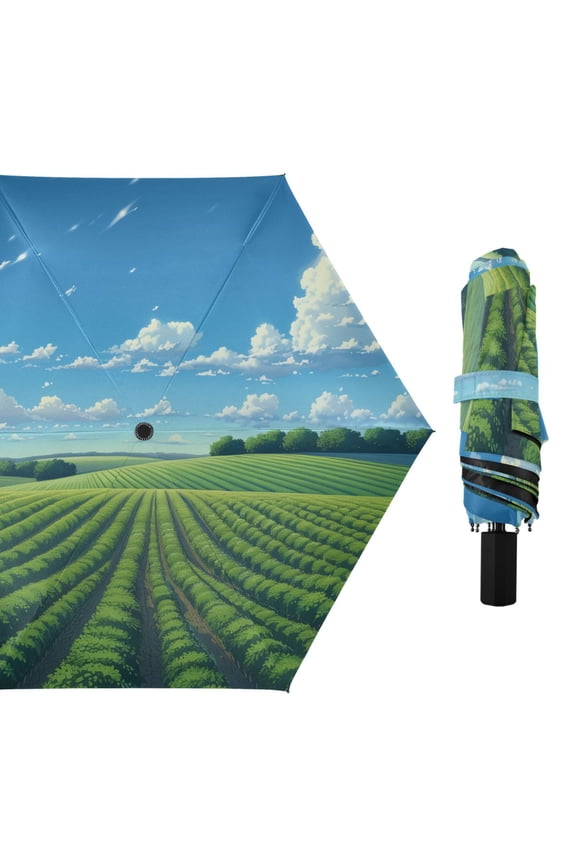 Field under Sky Compact Sun Umbrella Windproof Travel Umbrellas for Rain Strong Portable UV Protection