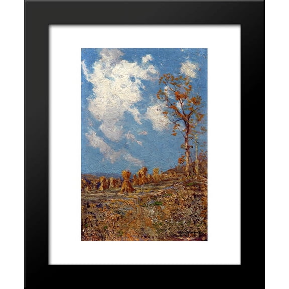 Field with Corn Shocks 20x24 Framed Art Print by Onderdonk, Robert Julian