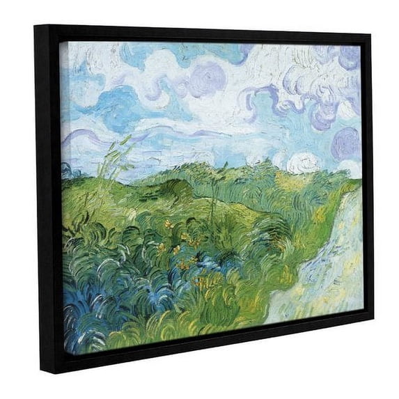 Field with Green Wheat Gallery Wrapped Floater-framed Canvas