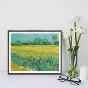 Field with Irises near Arles Canvas Prints of Vincent Van Gogh, Famous Oil Paintings Reproduction, Framed Floral Wall Art, 8" X 10"