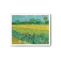 Field with Irises near Arles Canvas Prints of Vincent Van Gogh, Famous Oil Paintings Reproduction, Framed Floral Wall Art, 8" X 10"