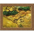 thumbnail image 1 of Field with Two Rabbits 24x20 Gold Ornate Wood Framed Canvas Art by Vincent van Gogh, 1 of 2