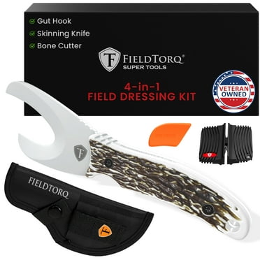 FieldTorq Field Dressing Kit | 4-in-1 Super Tool with Sheath & Sharpener