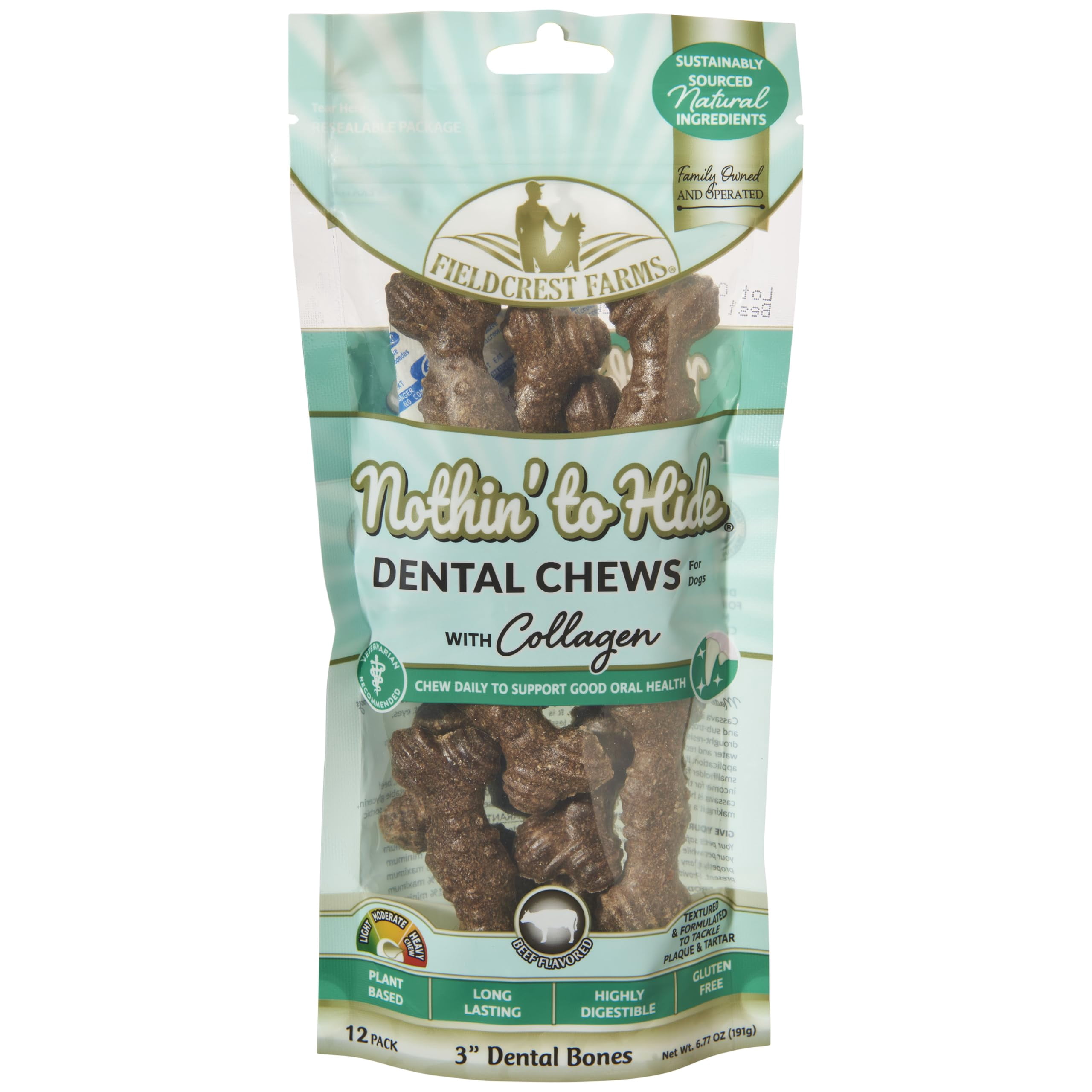 Curated visual reference: Picture Idea: Fieldcrest Farms Dental Chews Stf9 For Dogs Bone 3Inches 12Count
