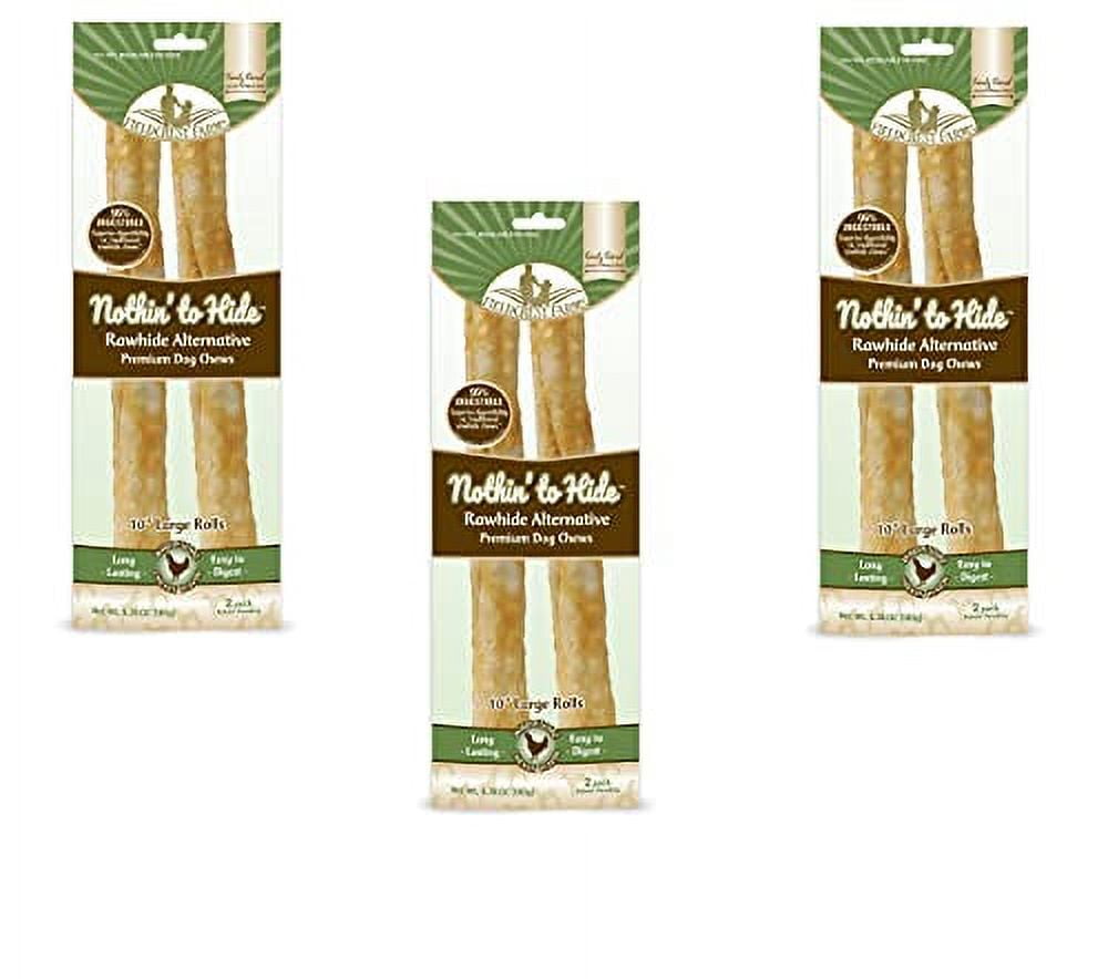 Fieldcrest Farms Nothin To Hide Large Chicken Rolls RawhideFree ProteinPacked Chews for Dogs