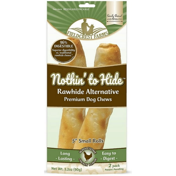 Fieldcrest Farms Nothin to Hide Chicken Rolls Small [Dog Rawhide-Free Treats, New Dog Supplies, Fieldcrest Farms, Dog Supplies] 2 count