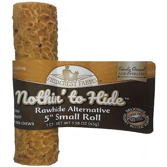 Fieldcrest Farms Nothin' to Hide Rawhide Rolls 5 Peanut Butter