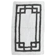 Fieldcrest Luxury Accent Bath Rug 20x34 White with Charcoal Gray Border