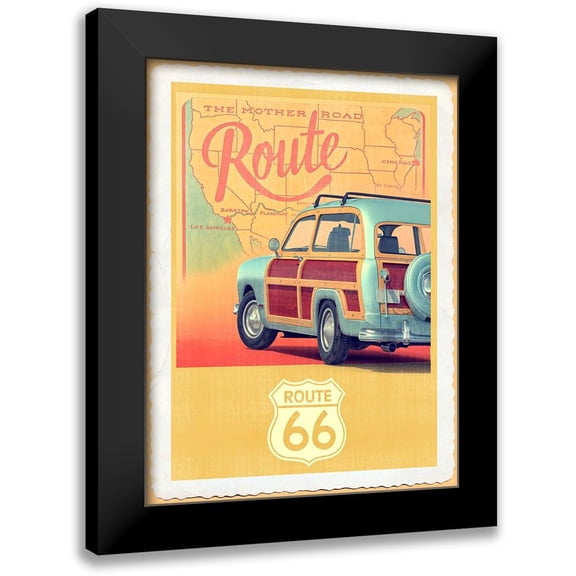 Fielding, Edward M. 11x14 Black Modern Framed Museum Art Print Titled - Route 66 Vintage Travel