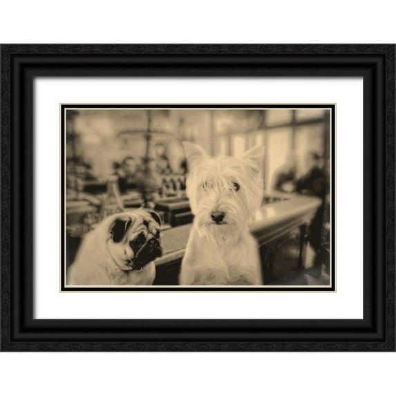 Fielding, Edward M. 24x17 Black Ornate Wood Framed with Double Matting Museum Art Print Titled - Singles Night