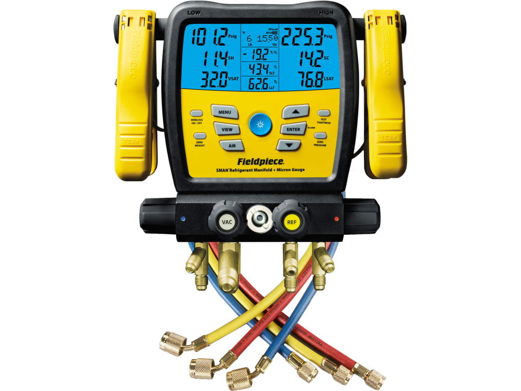 Fieldpiece SM480V Four Port, Wireless SMAN Manifold with Micron Gauge
