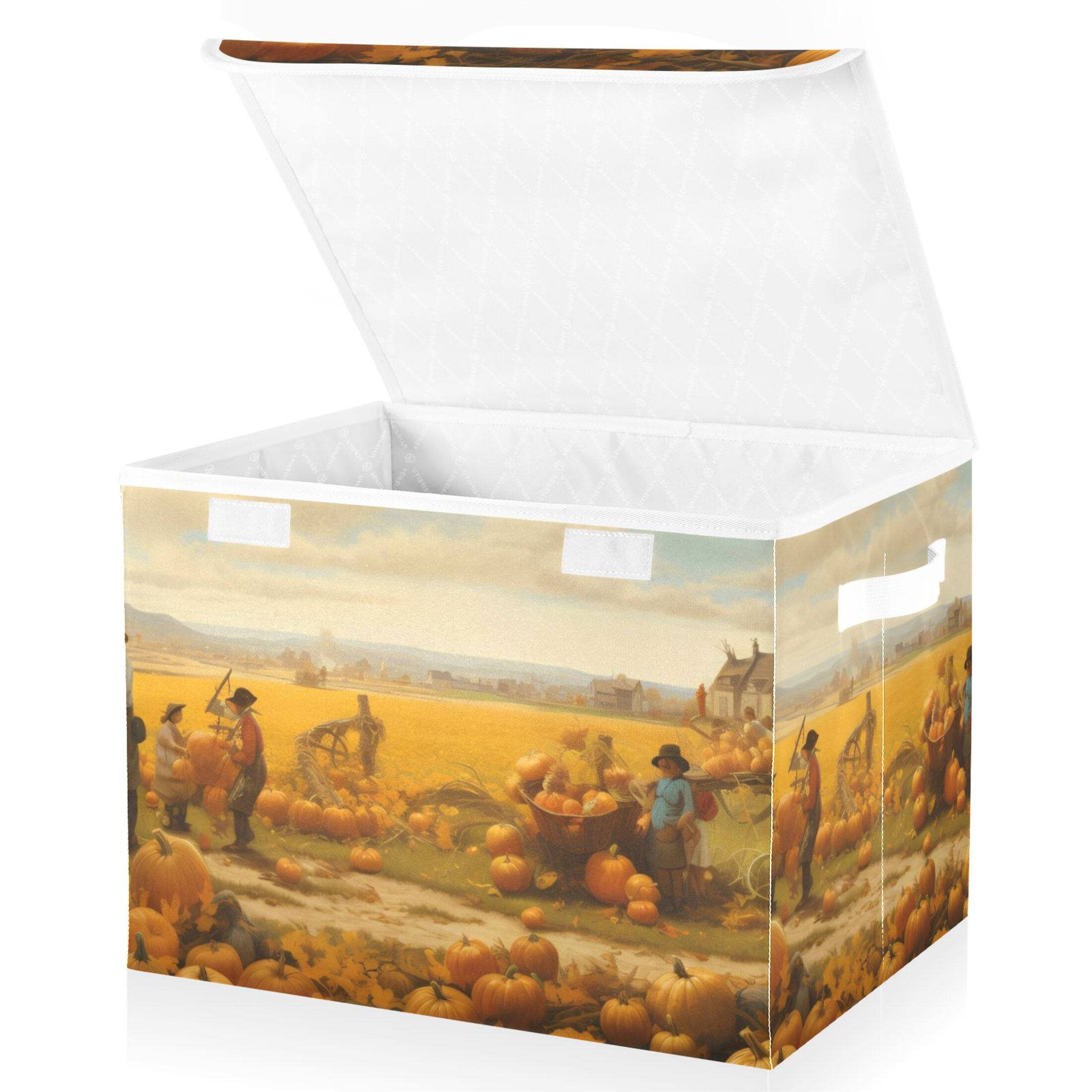 Fields Abstract Large Lidded Bin Foldable Storage Baskets Boxes Cubes ...