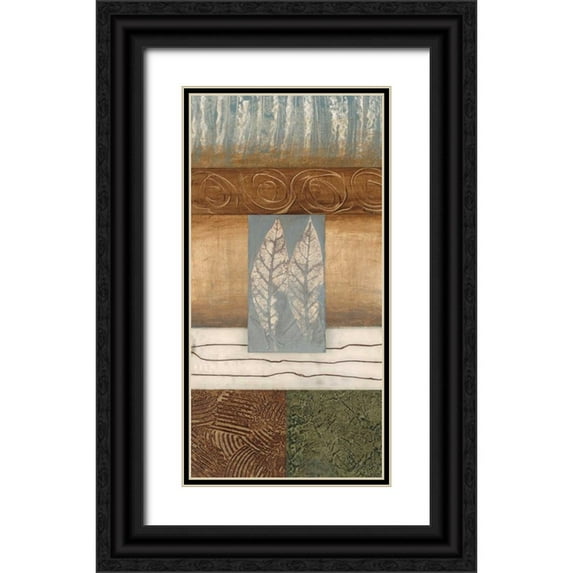 Fields, Laurie 14x24 Black Ornate Wood Framed with Double Matting Museum Art Print Titled - Leaflet II