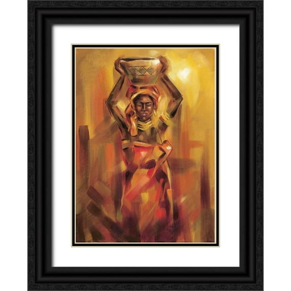 Fields, Wendy 11x14 Black Ornate Wood Framed with Double Matting Museum Art Print Titled - Watercarrier I