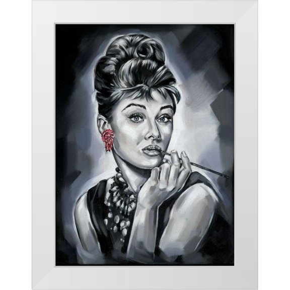 Fields, Wendy 11x14 White Modern Wood Framed Museum Art Print Titled - Audrey Hepburn