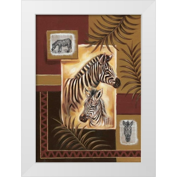 Fields, Wendy 11x14 White Modern Wood Framed Museum Art Print Titled - Zebras in Africa