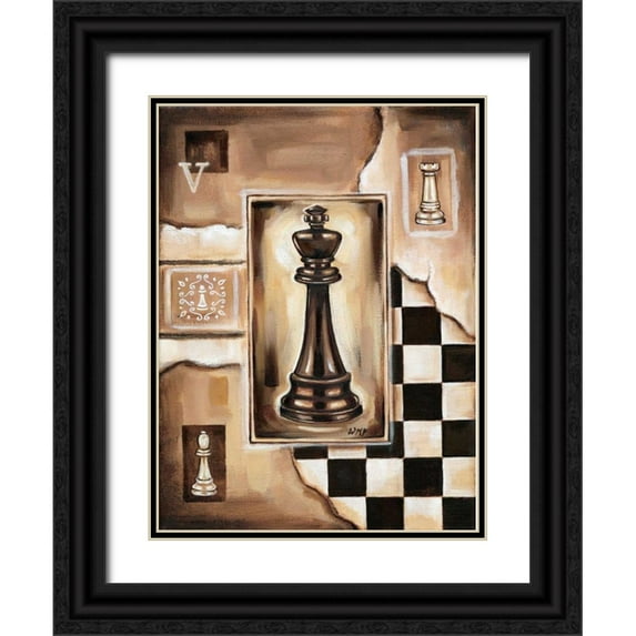 Fields, Wendy 14x18 Black Ornate Wood Framed with Double Matting Museum Art Print Titled - Chess King