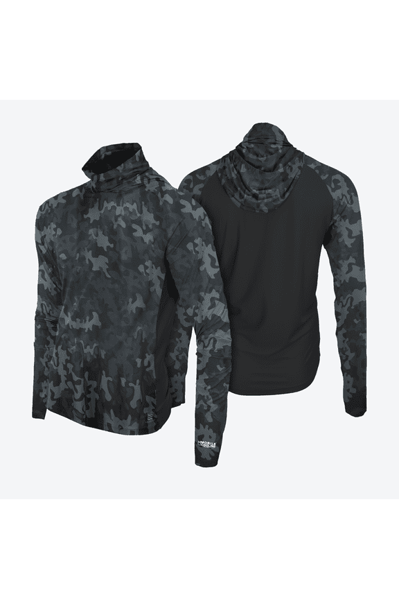 Mobile Cooling Men's Long Sleeve Hoodie (Black Camo Medium) S