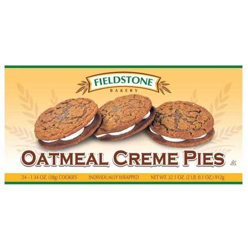 Fieldstone Bakery Oatmeal Creme Pie, 1.34 Ounce, 192 Per Case