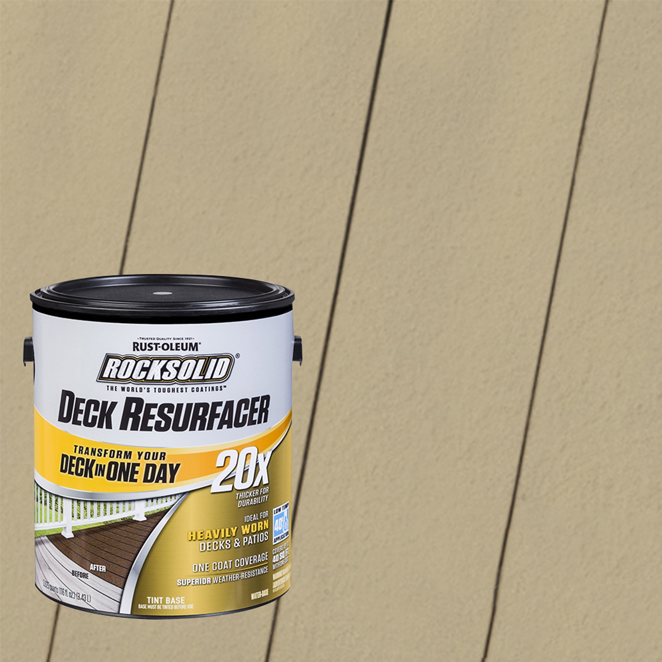 Fieldstone, Rust-Oleum RockSolid 20X Exterior Wood Deck Resurfacer-319379T, Gallon