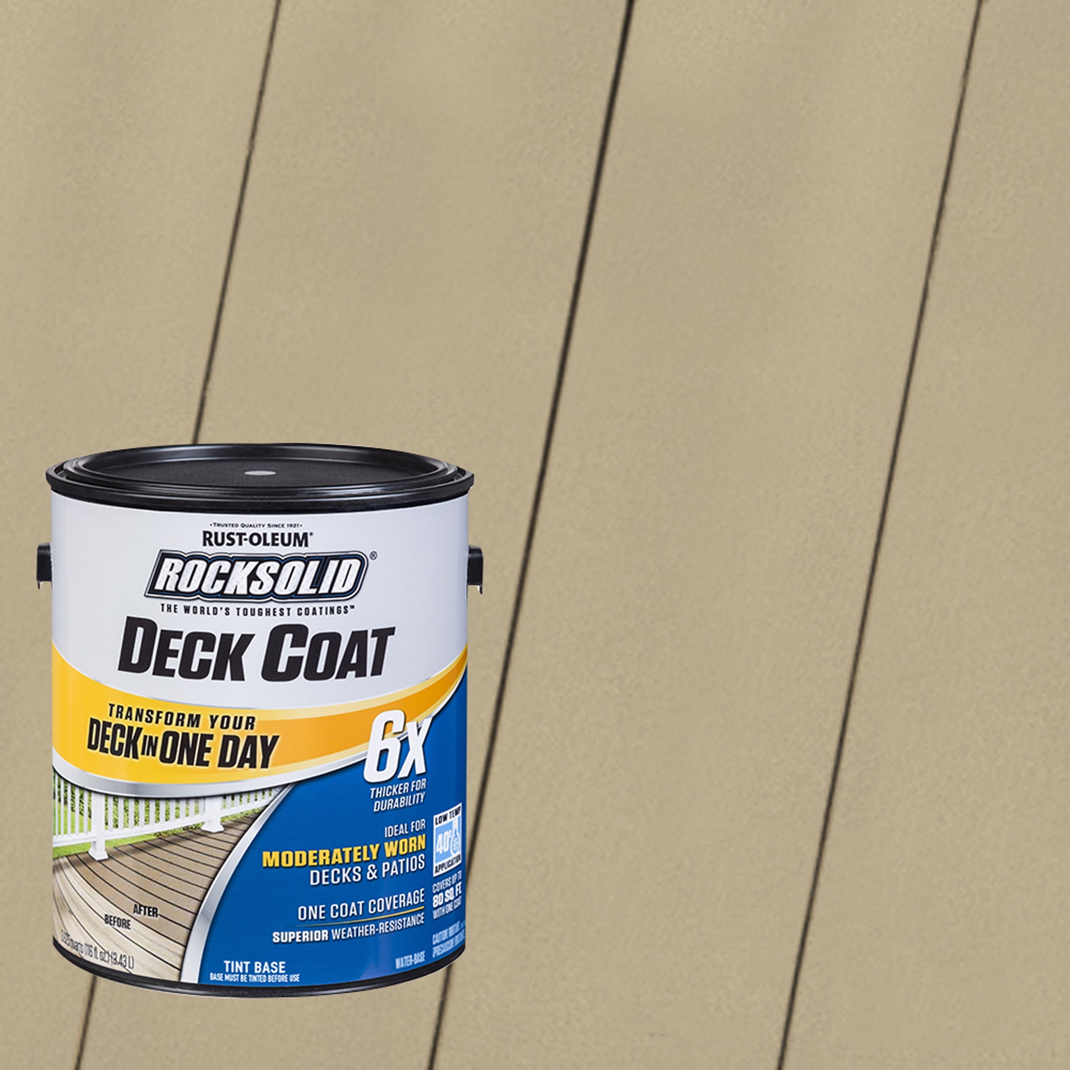 Fieldstone, Rust-Oleum RockSolid 6X Exterior Wood Deck Coat-319634T, Gallon