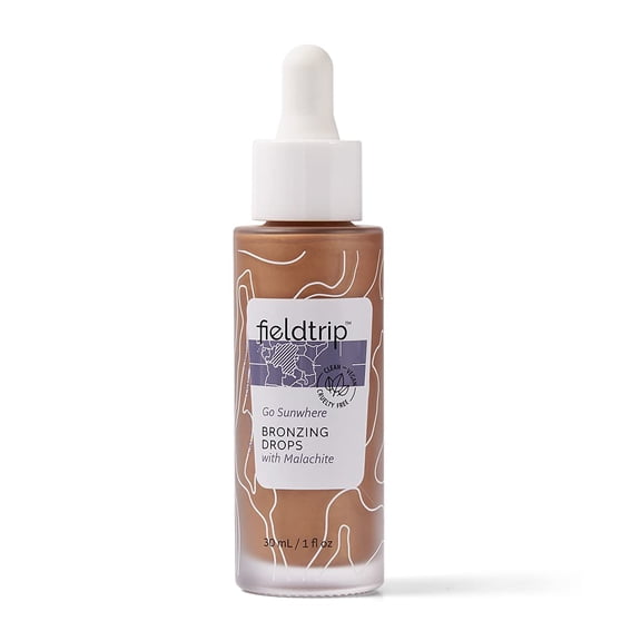 Fieldtrip Go Sunwhere Bronzing Drops with Malachite, Clean, Vegan & Cruelty-Free Skincare, 1oz C57