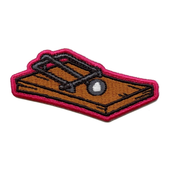 Fiend Mouse Trap Patch Funny Pink Trick Embroidered Iron On