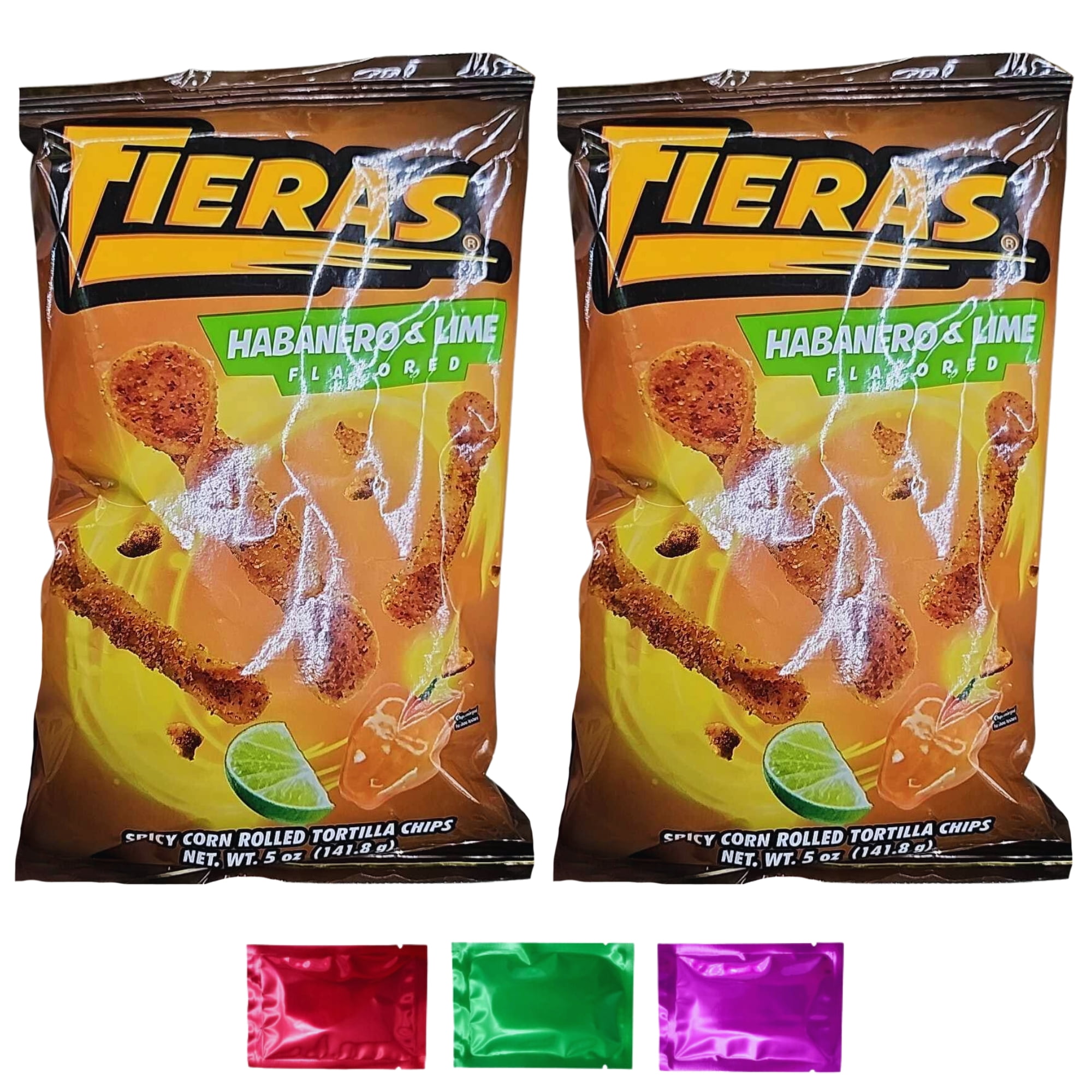 Fieras Habanero and Lime Flavored Spicy Corn Rolled Tortilla Chips