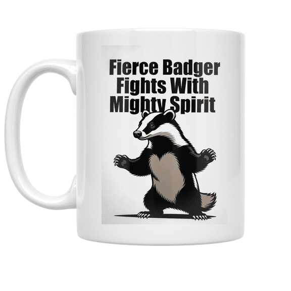 Fierce Badger Fights With Mighty Spirit - Animal Lover - 11 oz Ceramic Coffee Mug