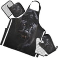 thumbnail image 1 of Fierce Black Panther Oven Mitts and Pot Holders with Chef Apron,Set of 5 Heat Resistant Kitchen Gloves and Silicone Non-Slip Potholders Adjustable Neck Buckle Chef Apron, 1 of 6