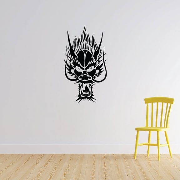Fierce Chinese Dragon Face Decal - 36 Inches