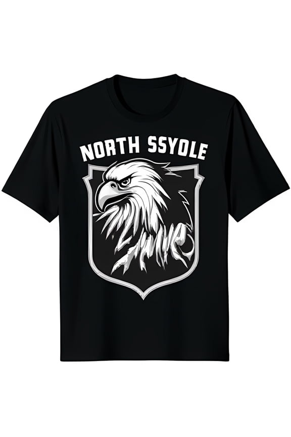Fierce Eagle Graphic Black T-Shirt with Bold 'NORTH SSYOLE' Design Men's