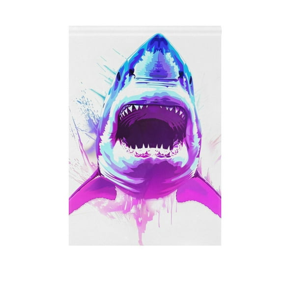 Fierce Fantasy Shark Garden Flag 12X18 Double Sided Yard Flags for Outside Outdoor All Seasonal Decoration
