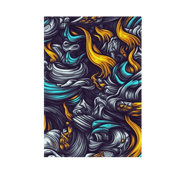 Fierce Fire and Smoke Garden Flag 28X40 Double Sided Yard Flags for Outside Outdoor All Seasonal Decoration