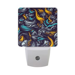 Fierce Fire and Smoke Night Light 2 Pack LED Nightlight Plug into Wall Dusk to Dawn Sensor Soft White