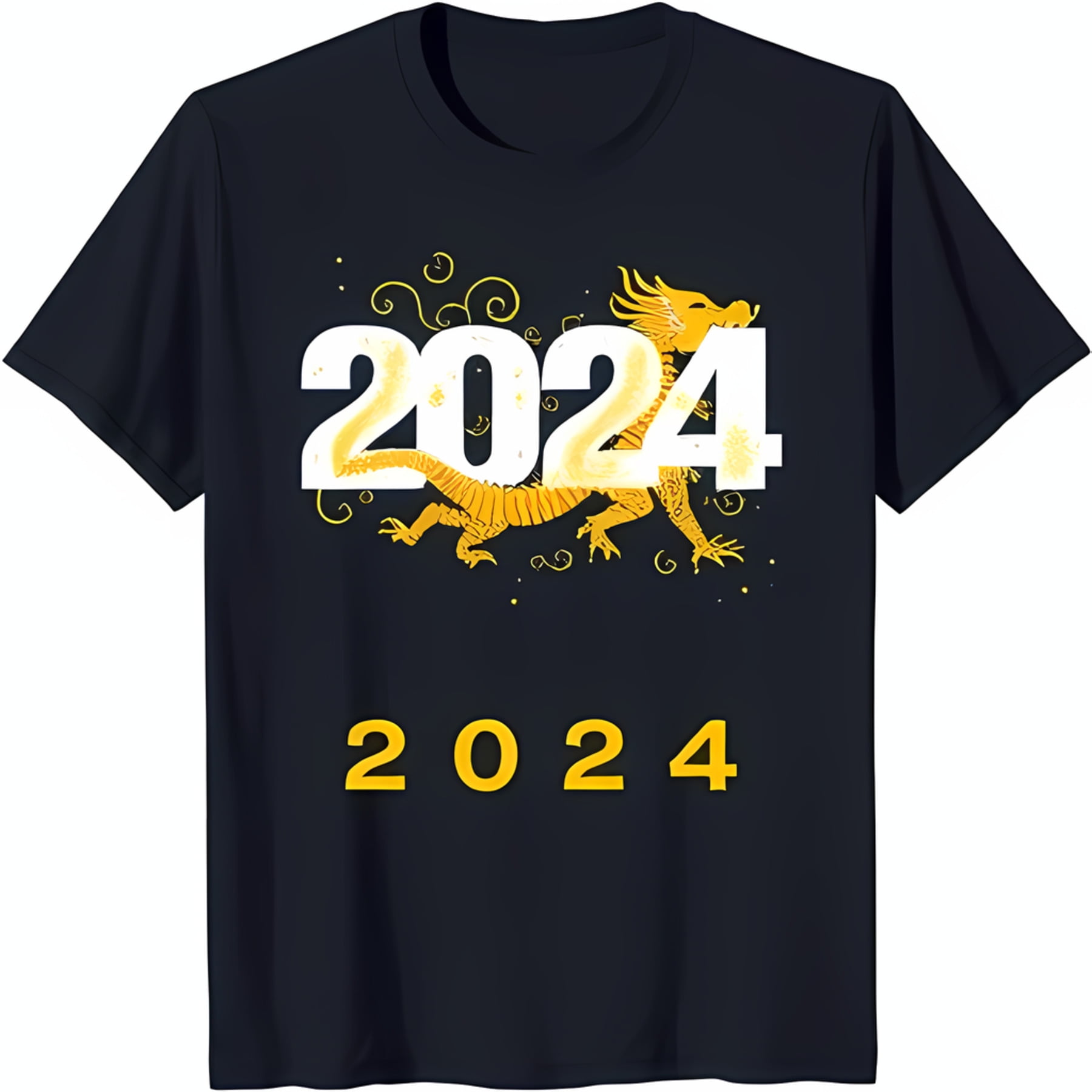 Fierce Gold Wraps Around 2024 Black Neck TShirt