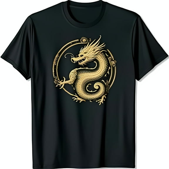Fierce Golden Graphic Black T-Shirt Bold Design for Statement Style