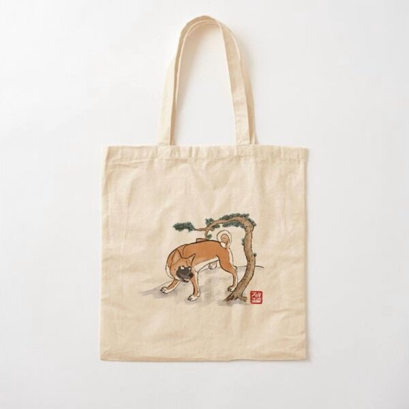 Fierce Jindo Canvas Tote Bags, Reusable Shopping Bag