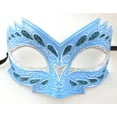 thumbnail image 1 of Fierce Light Blue Silver Venetian Masquerade Mardi Gras Mask New Years, 1 of 1
