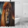 thumbnail image 1 of Fierce Lion Shower Curtain Waterproof Fabric with 12 Hooks Bathroom Decorative Bath Curtain Set Polyester Fabric Machine Washable 60 x 72 Inch, 1 of 6