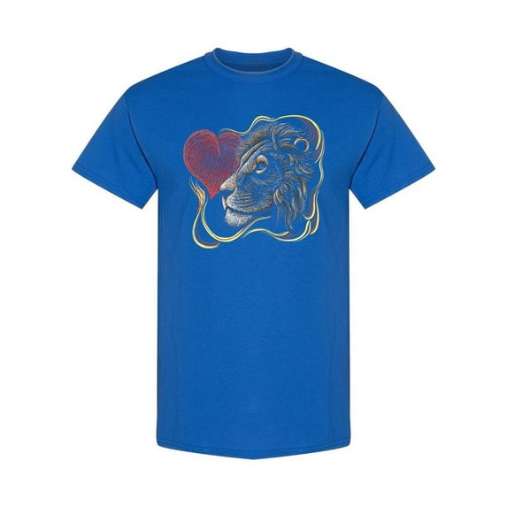 Fierce Lion With Heart T-Shirt Men -Image by Shutterstock, Male Medium