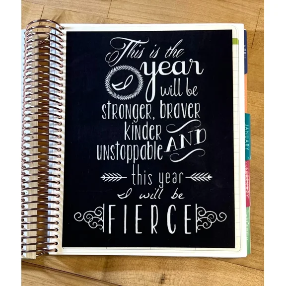 Fierce New Year Quote Dashboard Made For Use W/ Erin Condren Life Planner