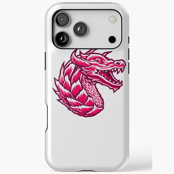 Fierce Pink Dragon Head Graphic for iPhone Case 17 16 15 14 13 12 11 Pro Max