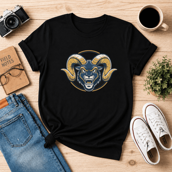 Fierce Ram Mascot Unisex T-Shirt - Aggressive Animal Graphic Tee N2710, S-5XL