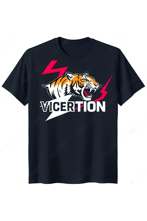 Fierce Roaring Graphic T-Shirt with Pink VICERTION
