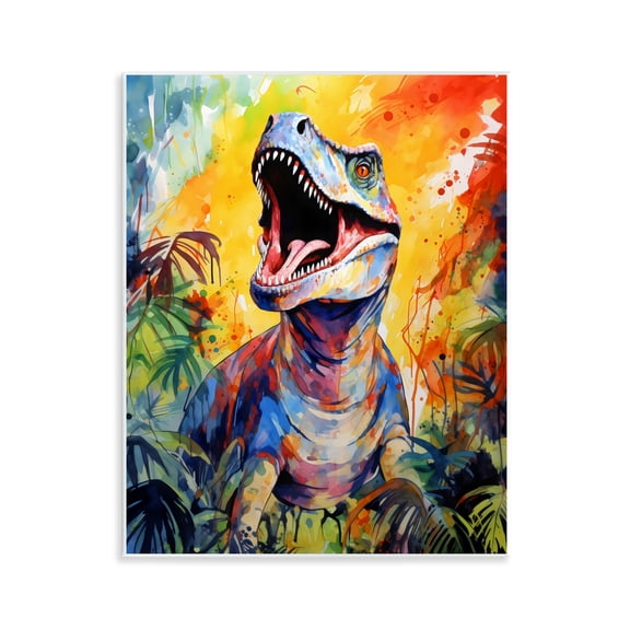 Stupell Industries Fierce Roaring T-Rex Wall Plaque Art, design by Creative Studio, 14 x 11