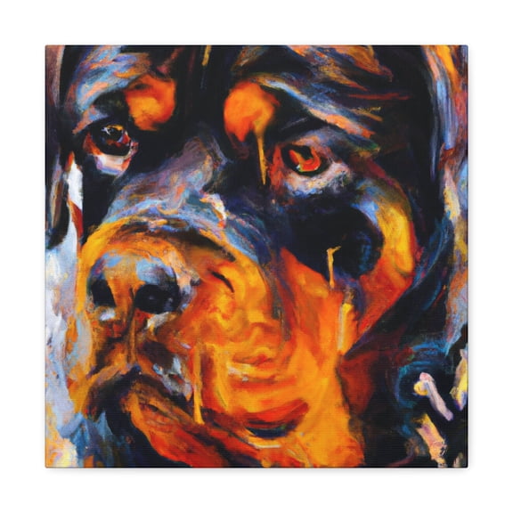 Fierce Rottweiler Portrait - Canvas