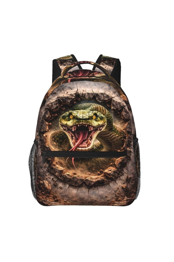Fierce Snake Attack Backpack Lightweight Rucksack Travel Bag for Men and Women