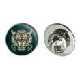 thumbnail image 1 of Fierce Snarling Tribal Tiger Oni  Metal 0.75" Lapel Hat Pin Tie Tack Pinback, 1 of 4