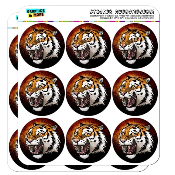 Fierce Tiger 2" Planner Calendar Scrapbooking Crafting Opaque Stickers
